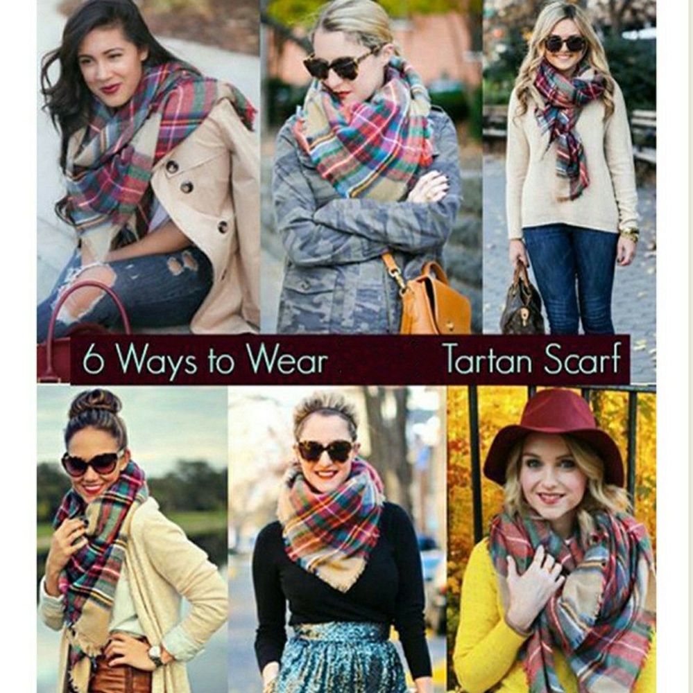 LAST CHANCE NWOT Huge plaid blanket scarf - Picture 2 of 2